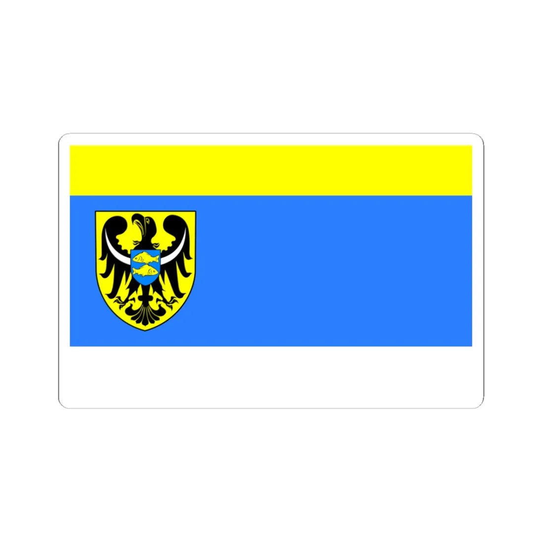 POL powiat milicki flag (Poland) STICKER Vinyl Kiss-Cut Decal 3 Inch White - The Sticker Space