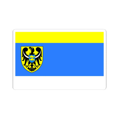 POL powiat milicki flag (Poland) STICKER Vinyl Kiss-Cut Decal 4 Inch White - The Sticker Space