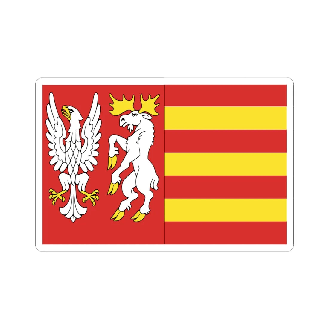 POL powiat moniecki flag (Poland) STICKER Vinyl Kiss-Cut Decal 6 Inch White - The Sticker Space