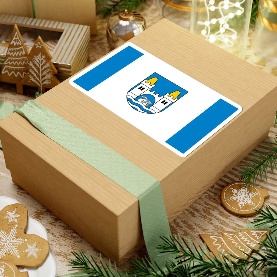 POL powiat mragowski flag (Poland) STICKER Vinyl Kiss-Cut Decal - The Sticker Space