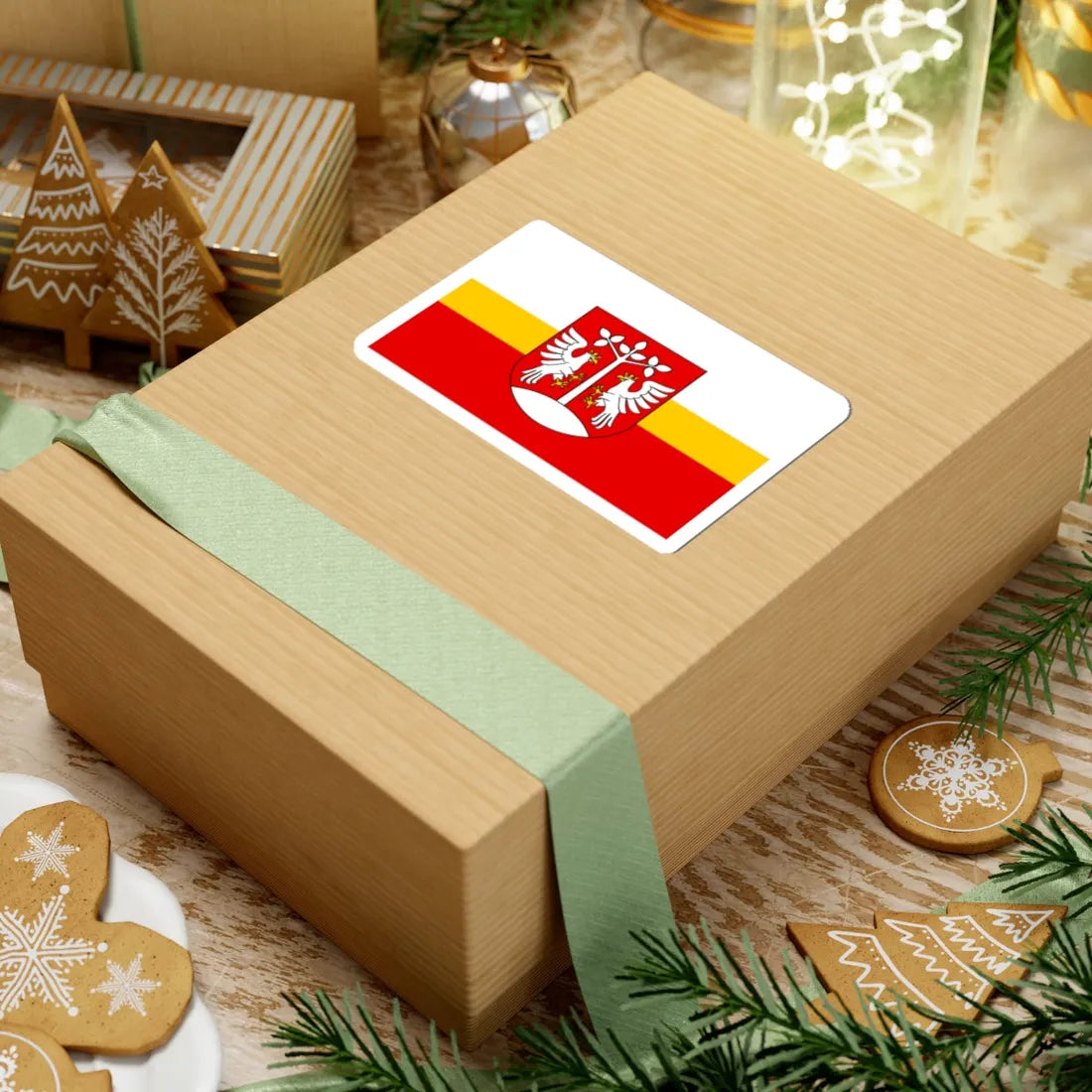 POL powiat myslenicki flag (Poland) STICKER Vinyl Kiss-Cut Decal - The Sticker Space