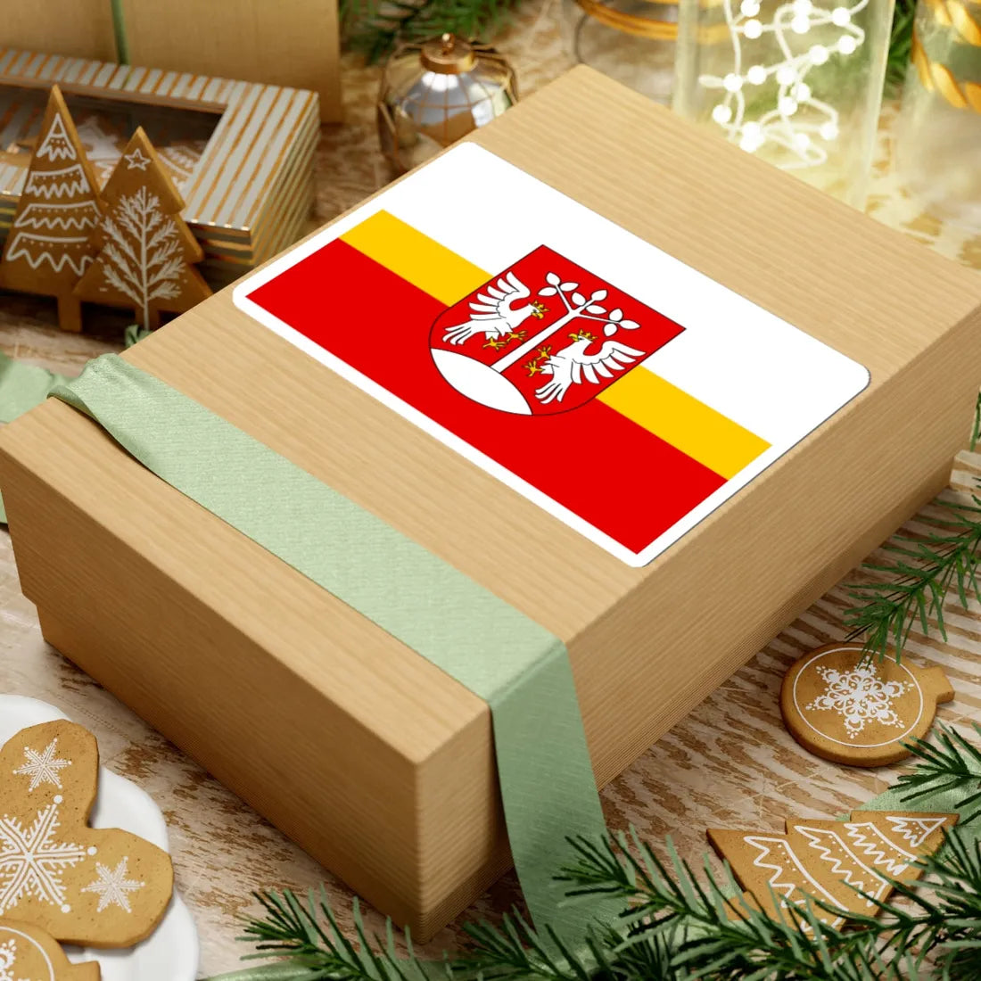 POL powiat myslenicki flag (Poland) STICKER Vinyl Kiss-Cut Decal - The Sticker Space