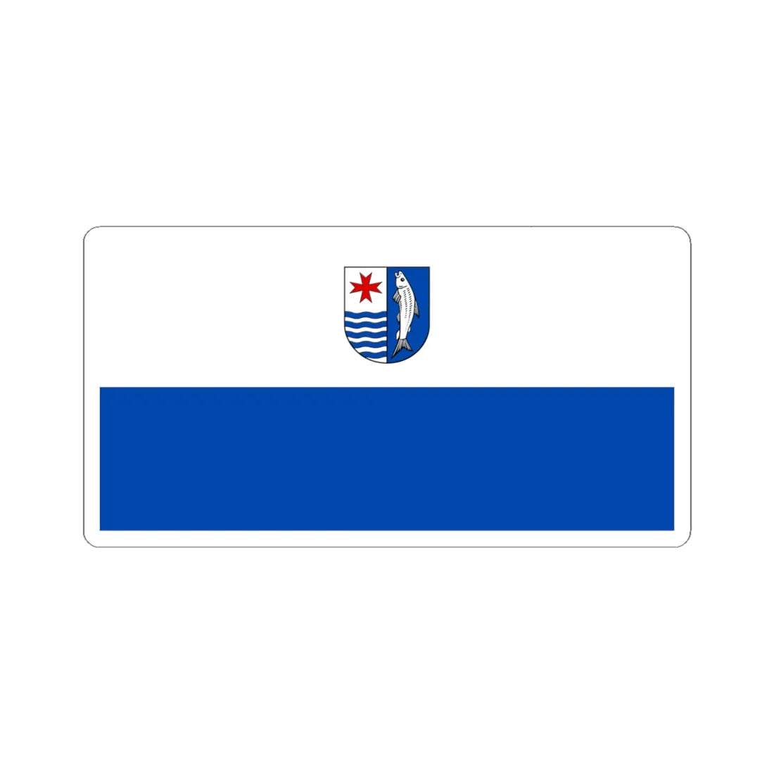 POL powiat mysliborski flag (Poland) STICKER Vinyl Kiss-Cut Decal 6 Inch White - The Sticker Space