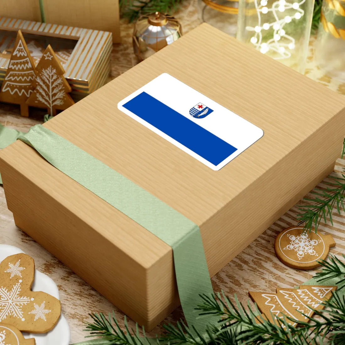 POL powiat mysliborski flag (Poland) STICKER Vinyl Kiss-Cut Decal - The Sticker Space