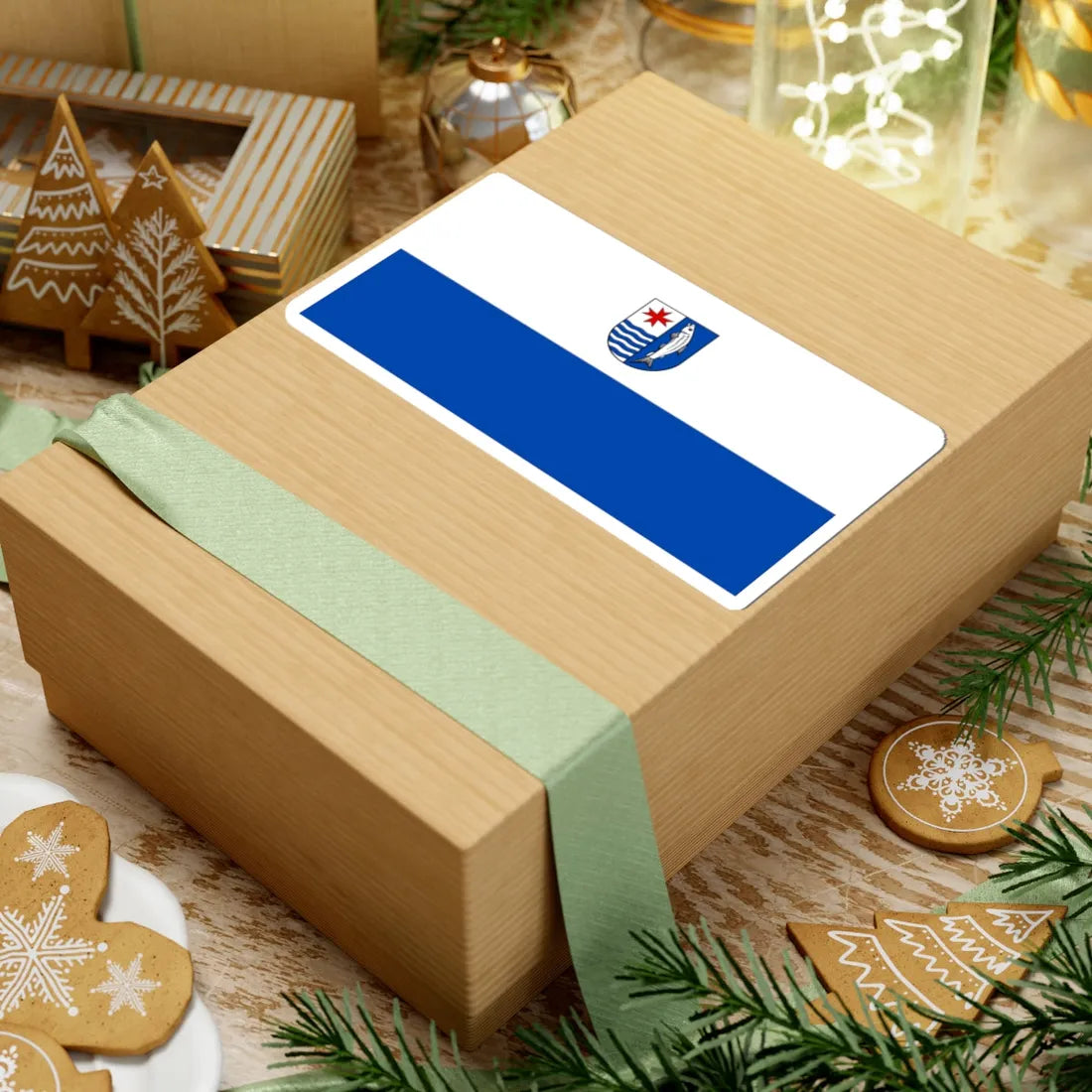 POL powiat mysliborski flag (Poland) STICKER Vinyl Kiss-Cut Decal - The Sticker Space