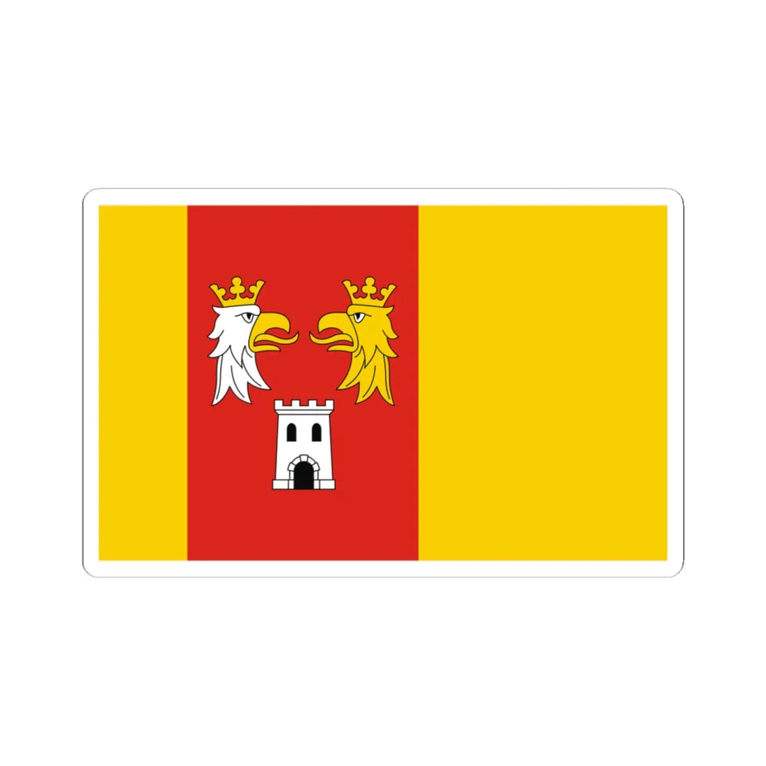 POL powiat myszkowski flag (Poland) STICKER Vinyl Kiss-Cut Decal 3 Inch White - The Sticker Space