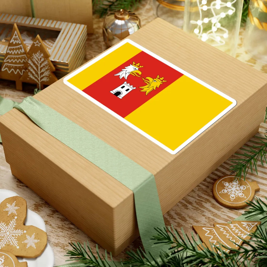 POL powiat myszkowski flag (Poland) STICKER Vinyl Kiss-Cut Decal - The Sticker Space