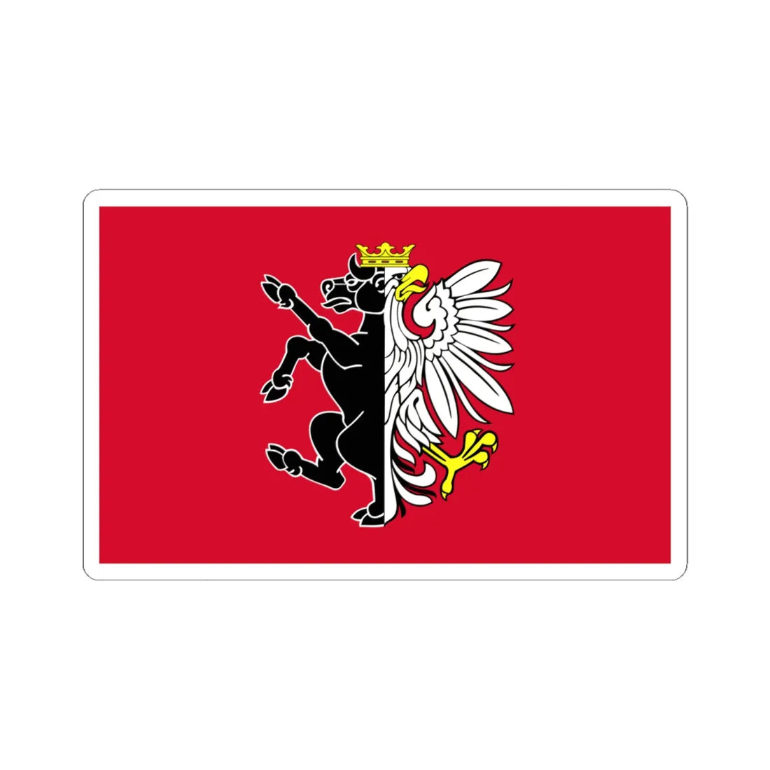 POL powiat nakielski flag (Poland) STICKER Vinyl Kiss-Cut Decal 6 Inch White - The Sticker Space
