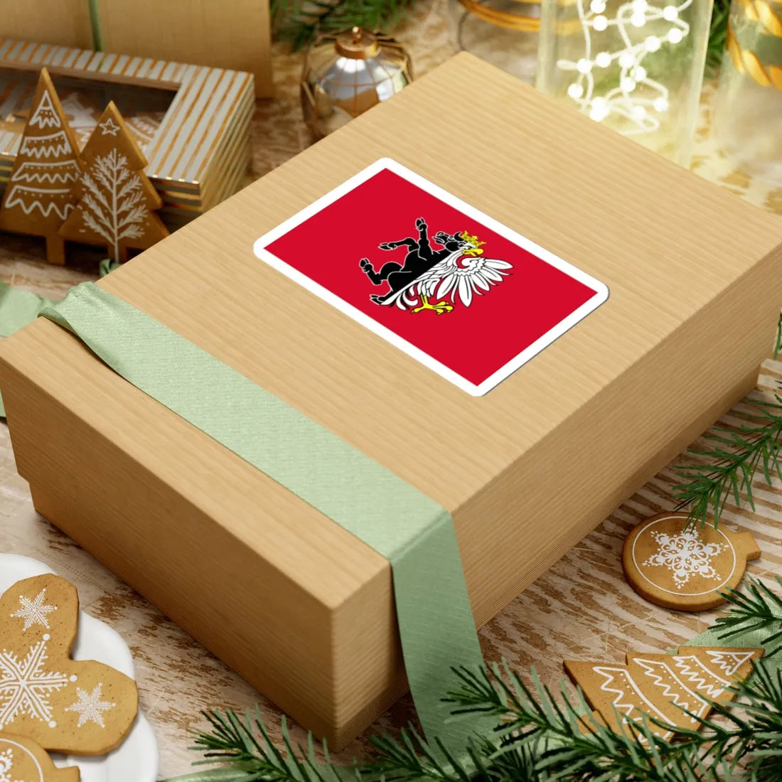 POL powiat nakielski flag (Poland) STICKER Vinyl Kiss-Cut Decal - The Sticker Space