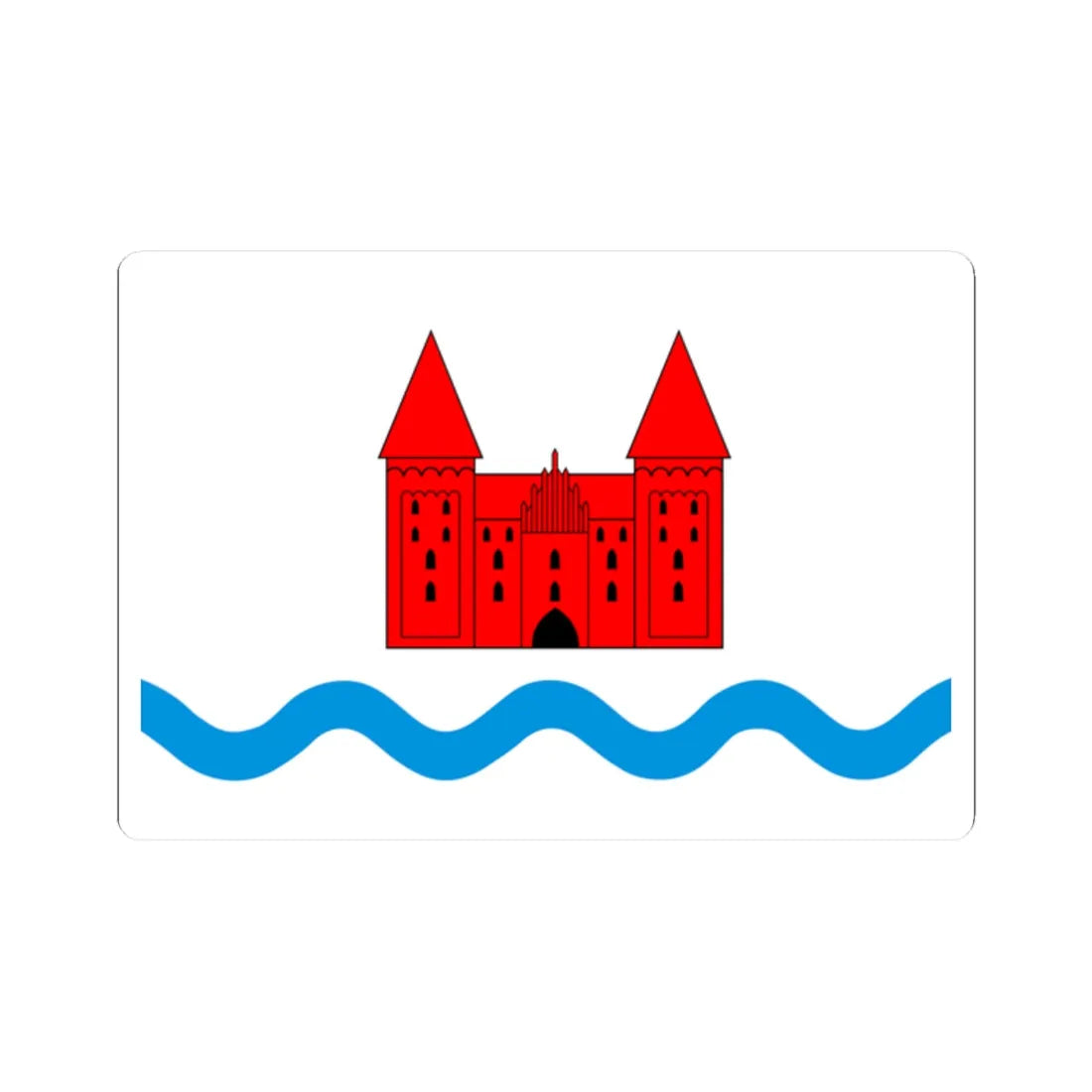 POL powiat nidzicki flag (Poland) STICKER Vinyl Kiss-Cut Decal 2 Inch White - The Sticker Space