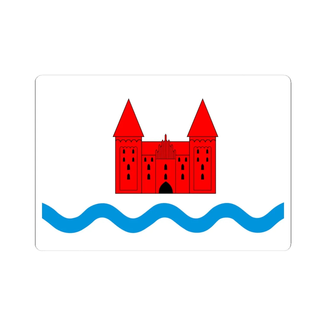 POL powiat nidzicki flag (Poland) STICKER Vinyl Kiss-Cut Decal 4 Inch White - The Sticker Space