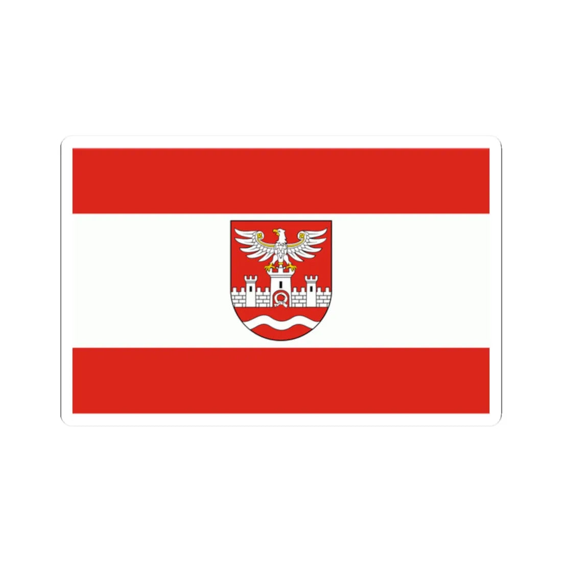 POL powiat nowodworski flag (Poland) STICKER Vinyl Kiss-Cut Decal 2 Inch White - The Sticker Space