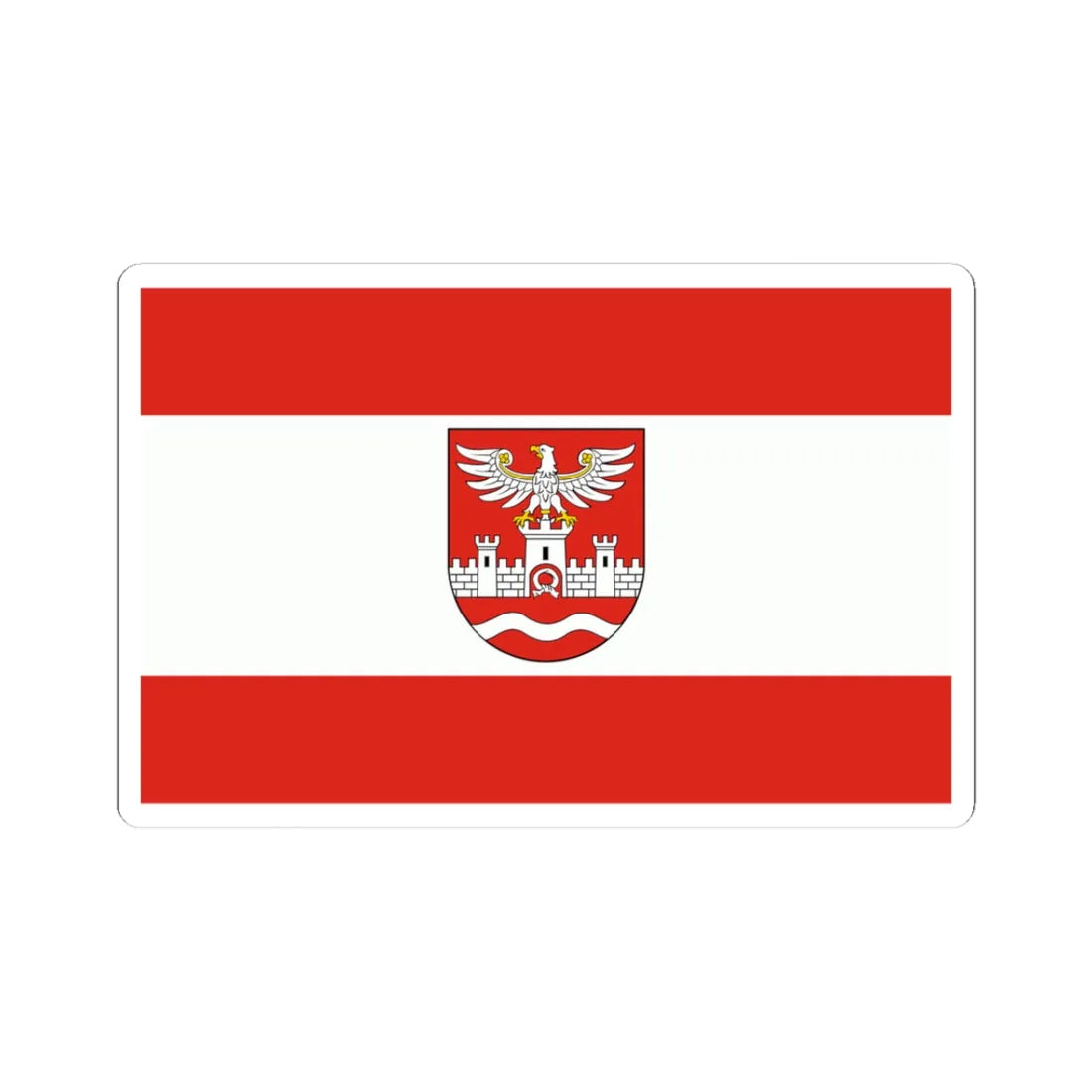 POL powiat nowodworski flag (Poland) STICKER Vinyl Kiss-Cut Decal 3 Inch White - The Sticker Space