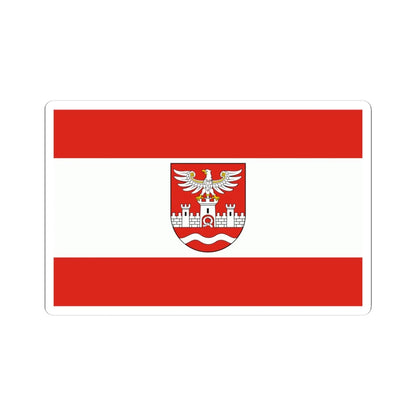 POL powiat nowodworski flag (Poland) STICKER Vinyl Kiss-Cut Decal 4 Inch White - The Sticker Space