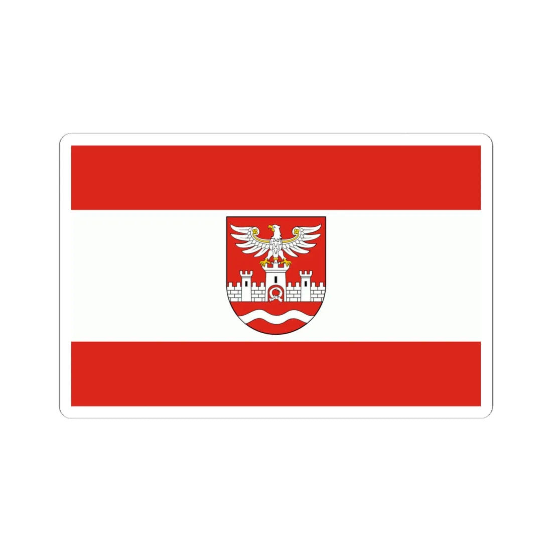 POL powiat nowodworski flag (Poland) STICKER Vinyl Kiss-Cut Decal 6 Inch White - The Sticker Space