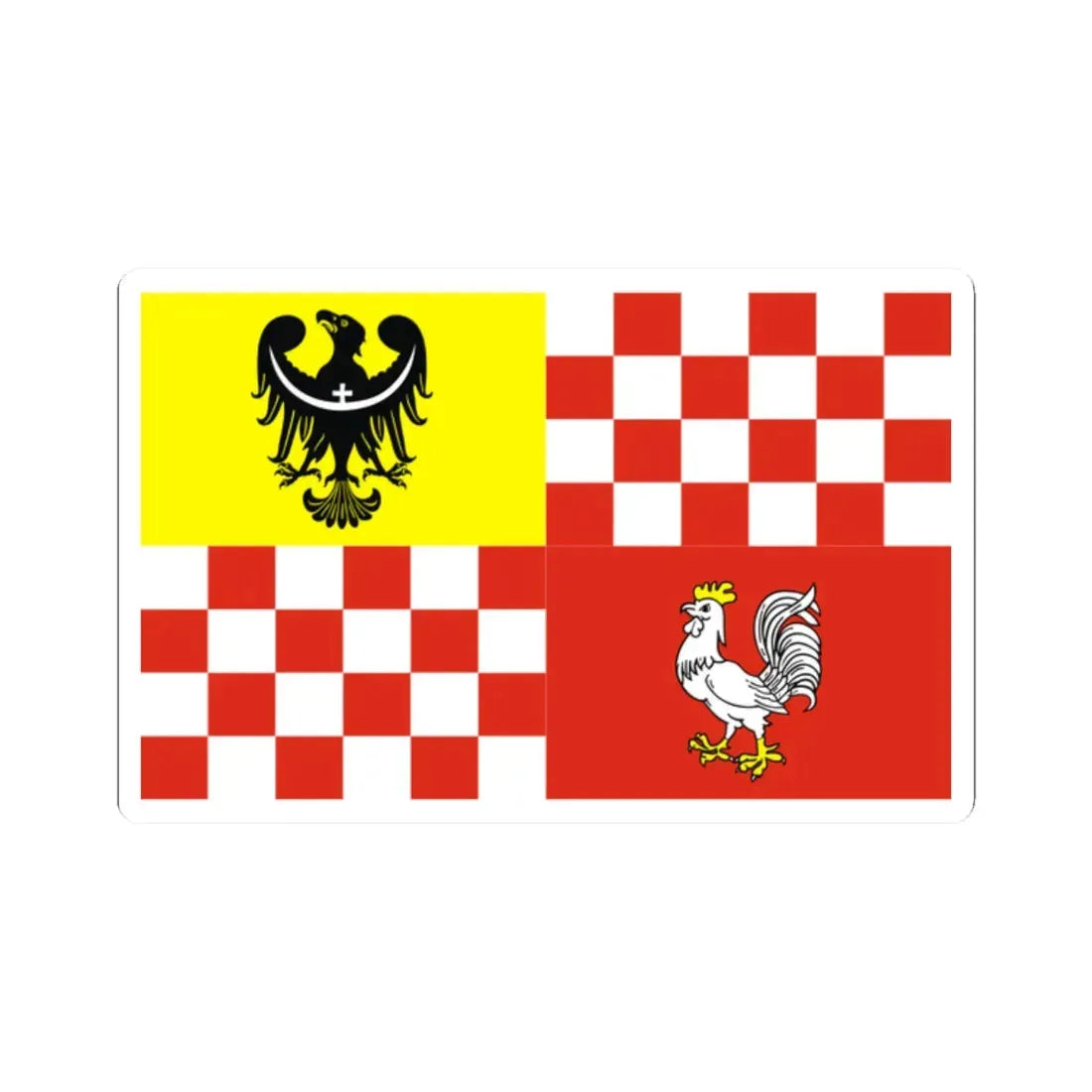 POL powiat oławski flag (Poland) STICKER Vinyl Kiss-Cut Decal 2 Inch White - The Sticker Space