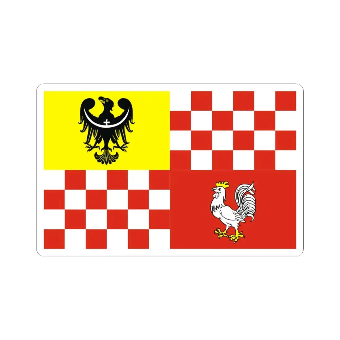 POL powiat oławski flag (Poland) STICKER Vinyl Kiss-Cut Decal 3 Inch White - The Sticker Space