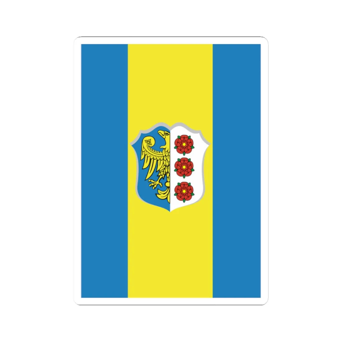 POL powiat oleski flag (Poland) STICKER Vinyl Kiss-Cut Decal 2 Inch White - The Sticker Space