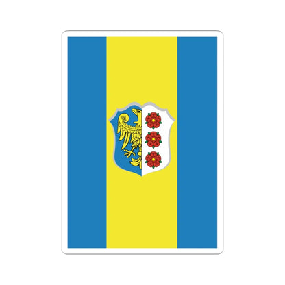 POL powiat oleski flag (Poland) STICKER Vinyl Kiss-Cut Decal 4 Inch White - The Sticker Space