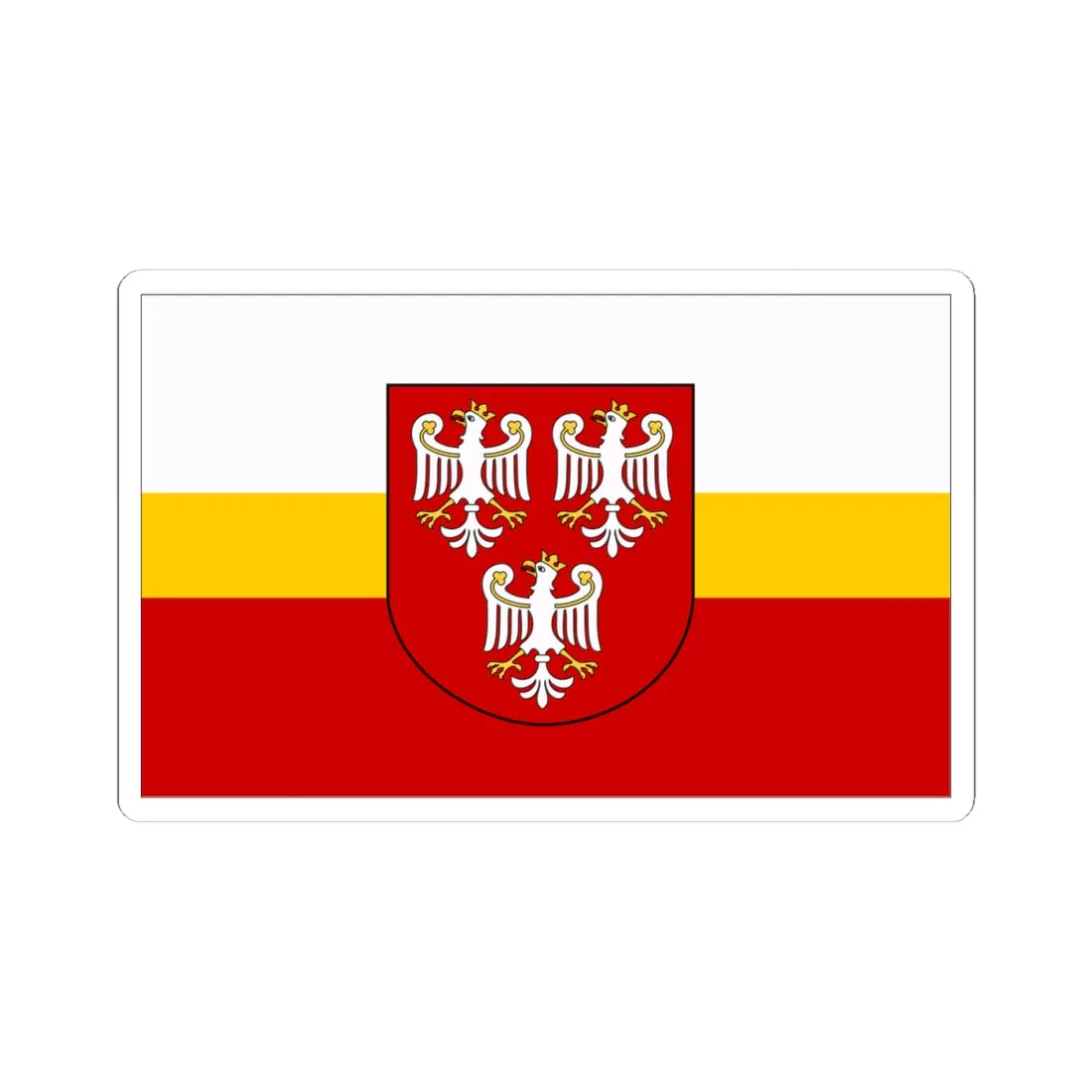 POL powiat olkuski flag (Poland) STICKER Vinyl Kiss-Cut Decal 4 Inch White - The Sticker Space