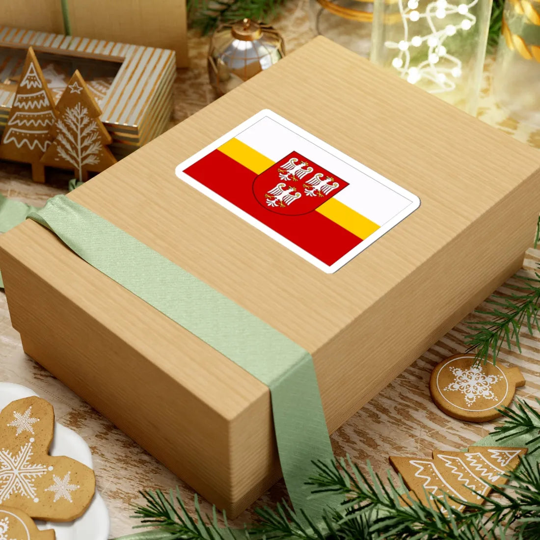 POL powiat olkuski flag (Poland) STICKER Vinyl Kiss-Cut Decal - The Sticker Space