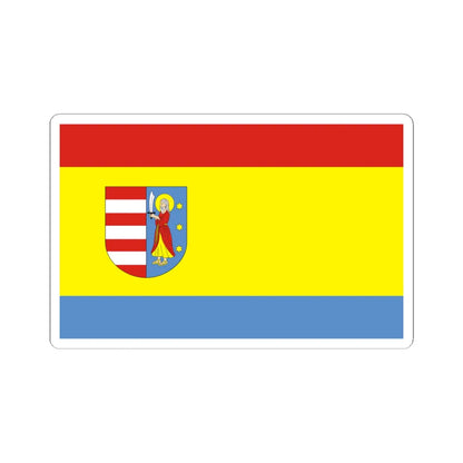 POL powiat opoczynski flag (Poland) STICKER Vinyl Kiss-Cut Decal 6 Inch White - The Sticker Space