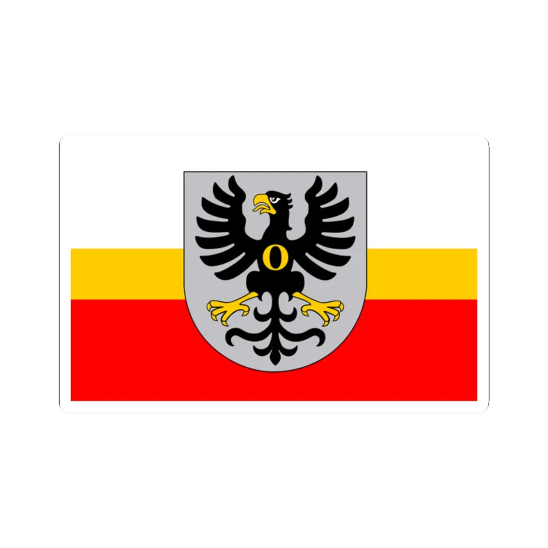POL powiat oswiecimski flag (Poland) STICKER Vinyl Kiss-Cut Decal 2 Inch White - The Sticker Space
