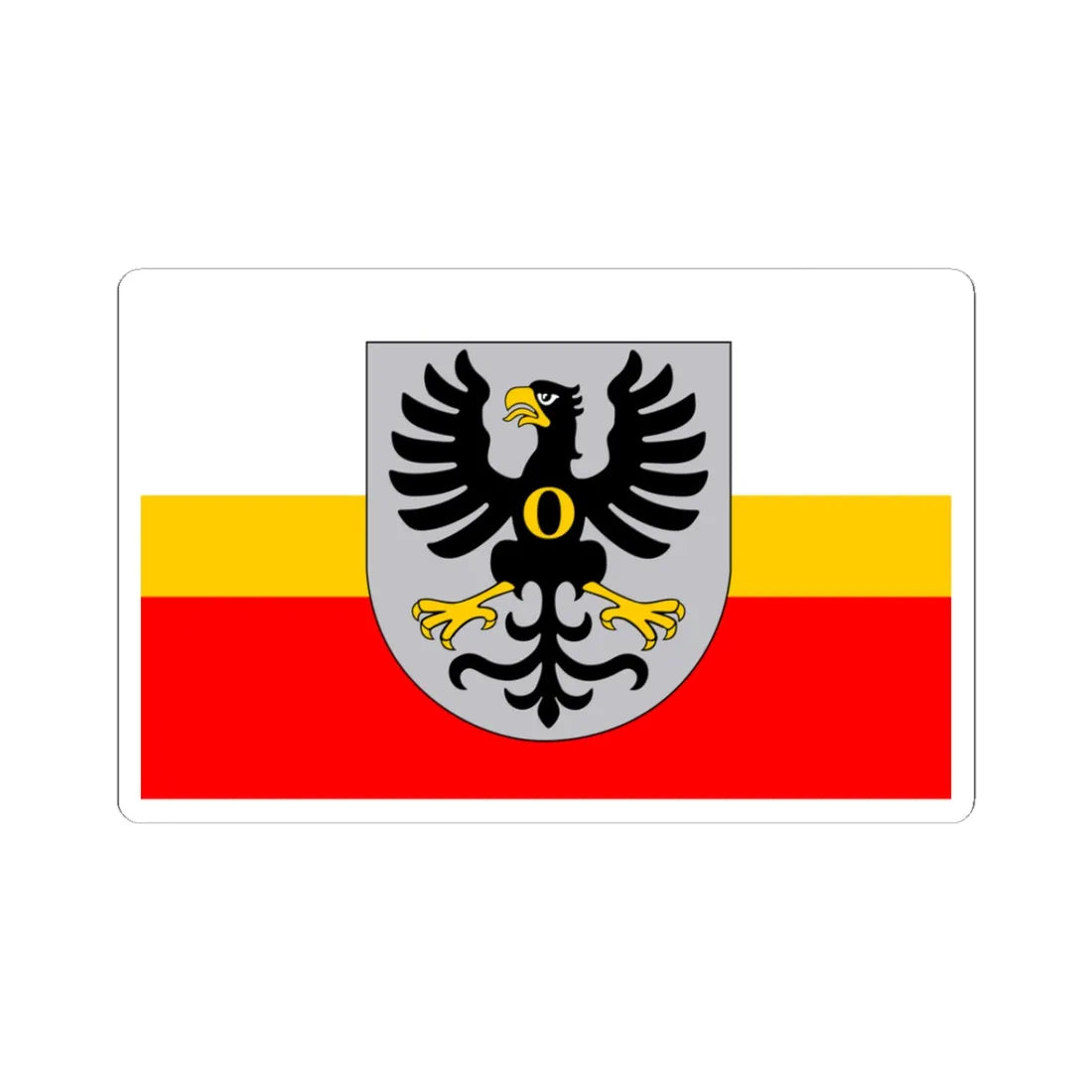POL powiat oswiecimski flag (Poland) STICKER Vinyl Kiss-Cut Decal 3 Inch White - The Sticker Space