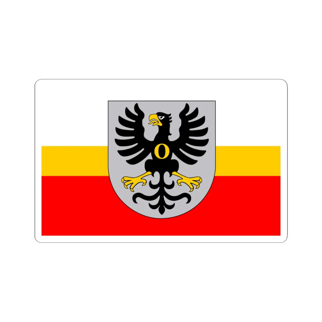 POL powiat oswiecimski flag (Poland) STICKER Vinyl Kiss-Cut Decal 6 Inch White - The Sticker Space