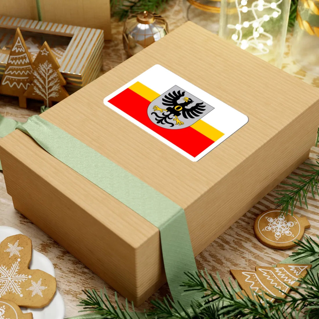 POL powiat oswiecimski flag (Poland) STICKER Vinyl Kiss-Cut Decal - The Sticker Space