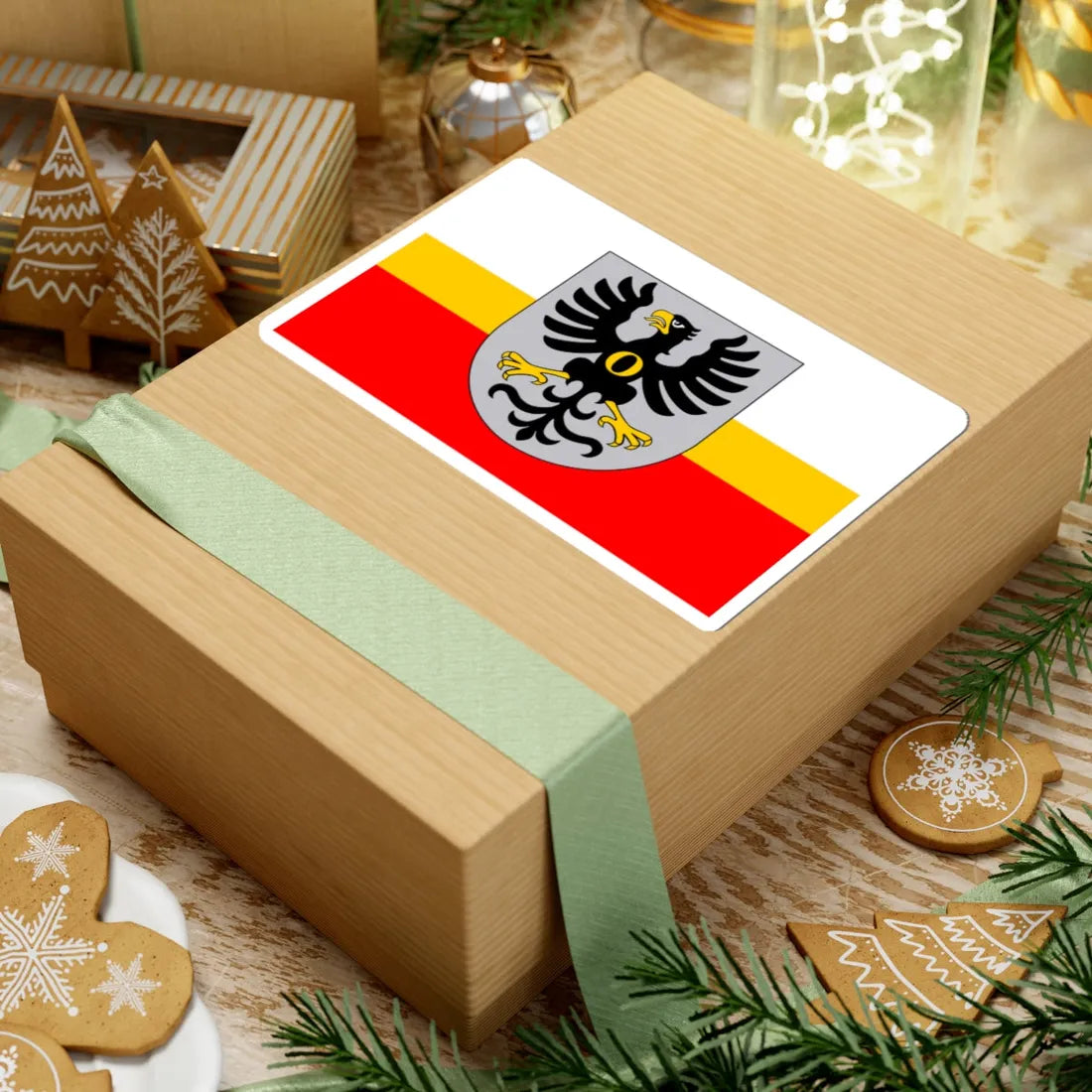 POL powiat oswiecimski flag (Poland) STICKER Vinyl Kiss-Cut Decal - The Sticker Space