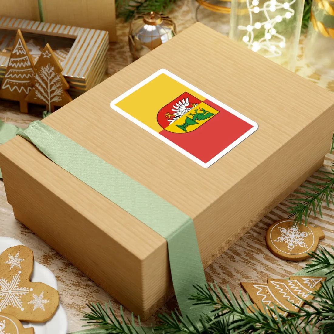 POL powiat otwocki flag 1 (Poland) STICKER Vinyl Kiss-Cut Decal - The Sticker Space