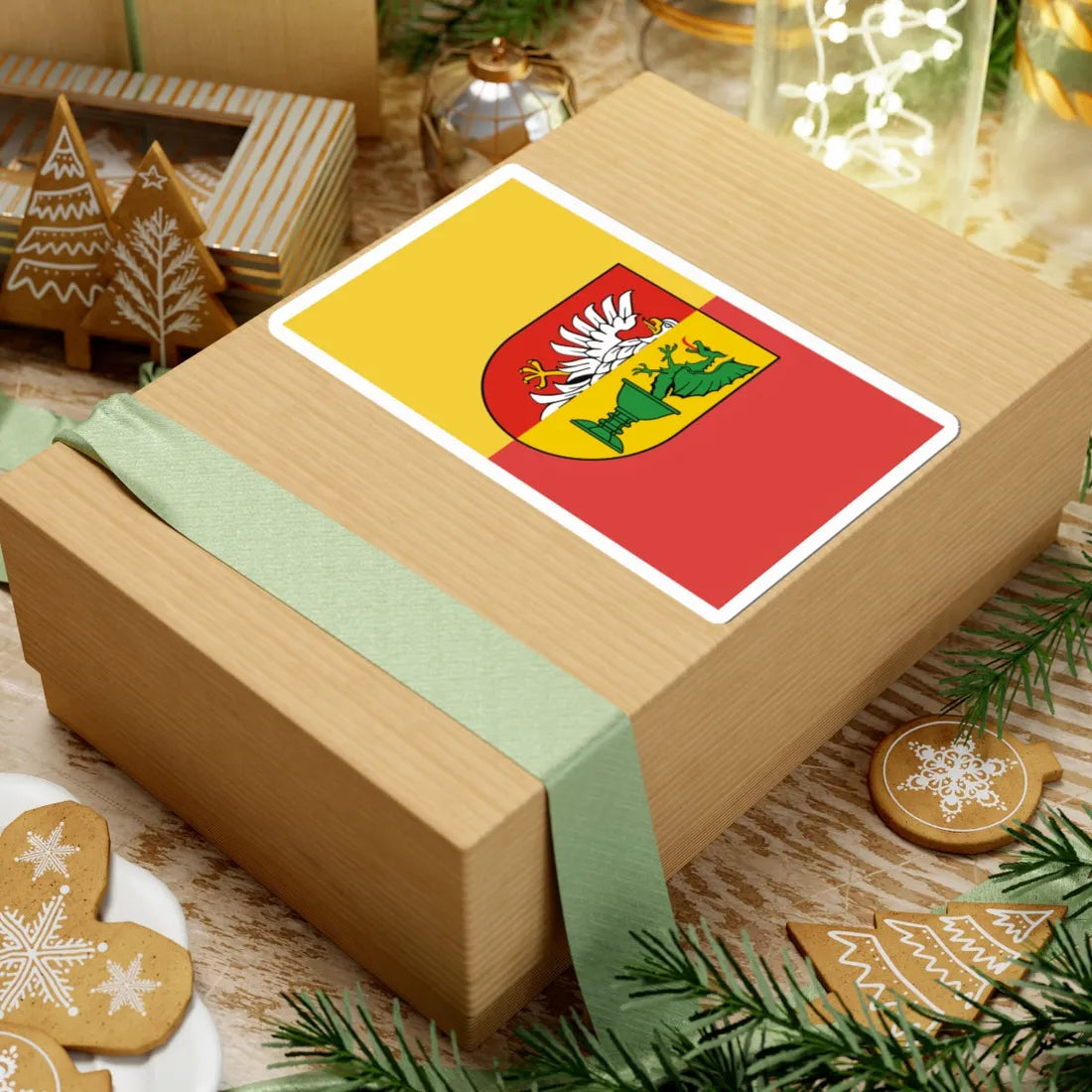 POL powiat otwocki flag 1 (Poland) STICKER Vinyl Kiss-Cut Decal - The Sticker Space