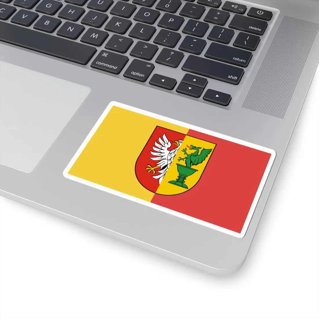 POL powiat otwocki flag 1 (Poland) STICKER Vinyl Kiss-Cut Decal - The Sticker Space