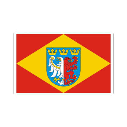 POL powiat pabianicki flag 1 (Poland) STICKER Vinyl Kiss-Cut Decal 2 Inch White - The Sticker Space