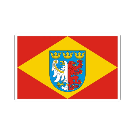 POL powiat pabianicki flag 1 (Poland) STICKER Vinyl Kiss-Cut Decal 2 Inch White - The Sticker Space