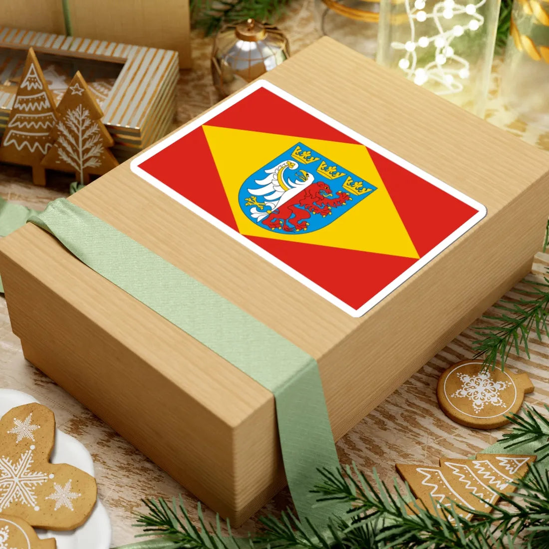 POL powiat pabianicki flag 1 (Poland) STICKER Vinyl Kiss-Cut Decal - The Sticker Space