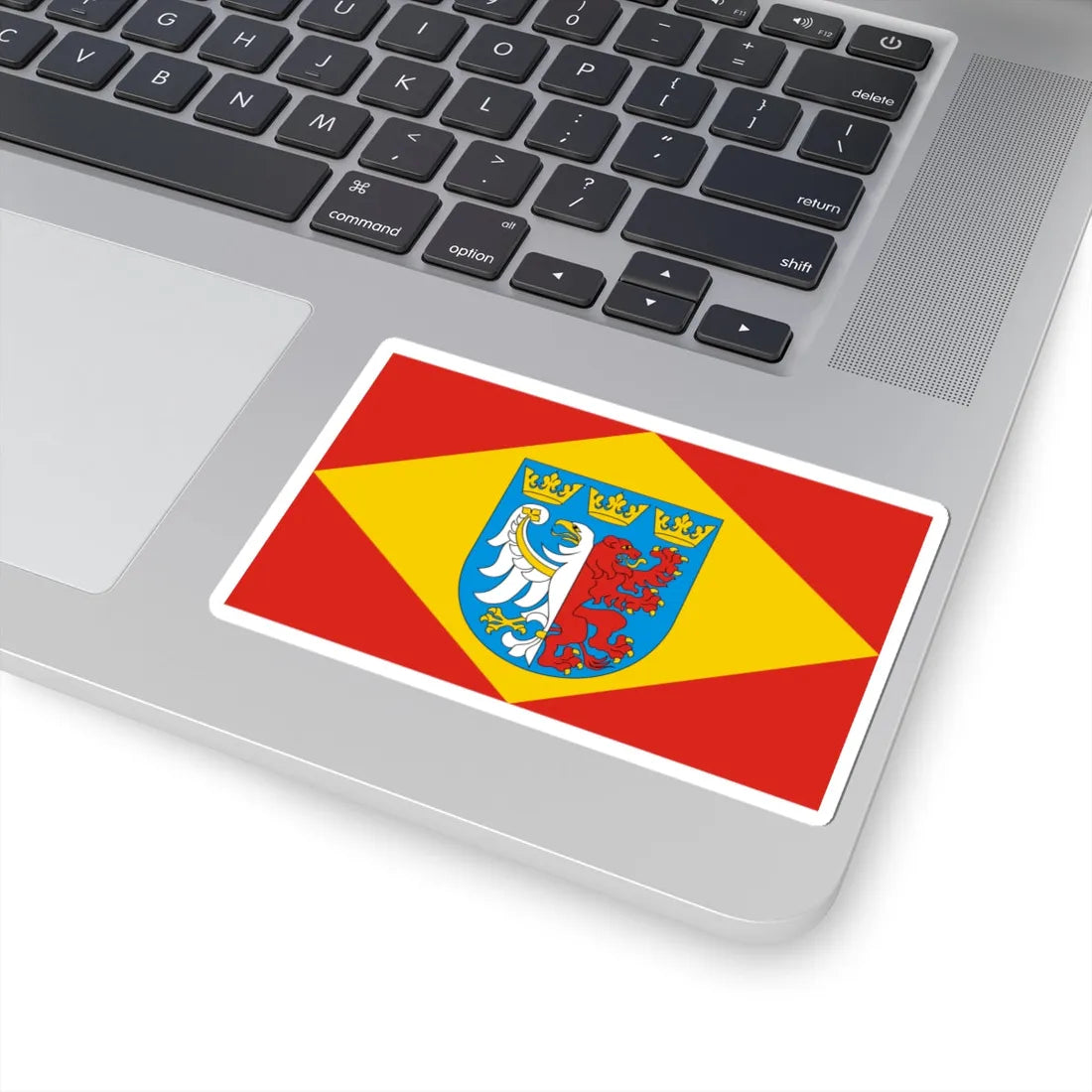 POL powiat pabianicki flag 1 (Poland) STICKER Vinyl Kiss-Cut Decal - The Sticker Space