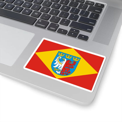 POL powiat pabianicki flag 1 (Poland) STICKER Vinyl Kiss-Cut Decal - The Sticker Space