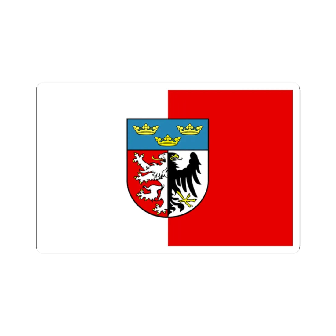 POL powiat pabianicki flag (Poland) STICKER Vinyl Kiss-Cut Decal 2 Inch White - The Sticker Space