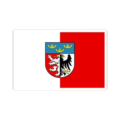 POL powiat pabianicki flag (Poland) STICKER Vinyl Kiss-Cut Decal 3 Inch White - The Sticker Space