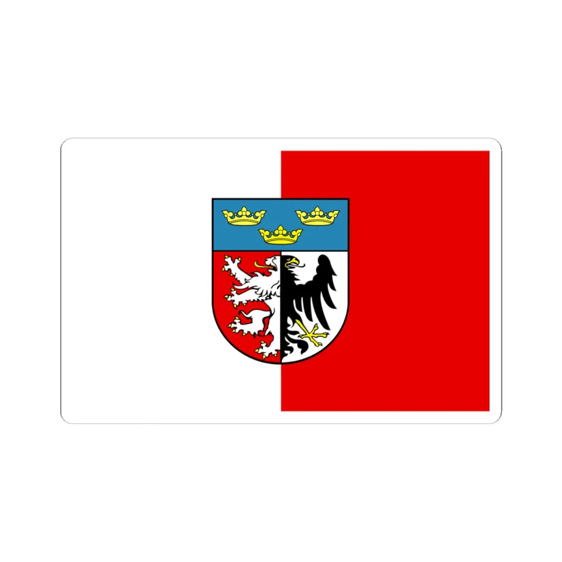 POL powiat pabianicki flag (Poland) STICKER Vinyl Kiss-Cut Decal 4 Inch White - The Sticker Space