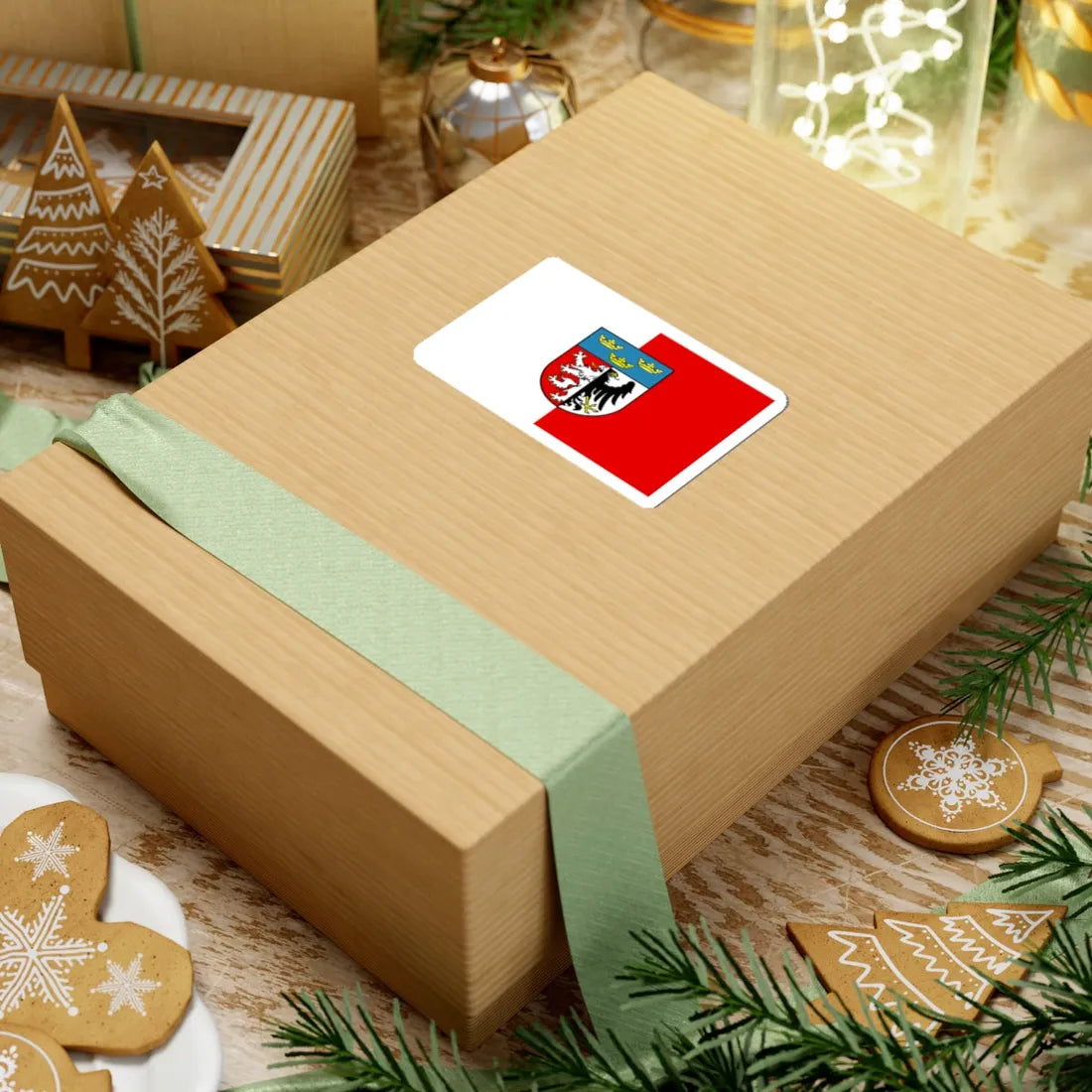 POL powiat pabianicki flag (Poland) STICKER Vinyl Kiss-Cut Decal - The Sticker Space