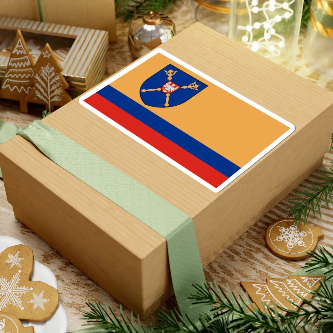 POL powiat pajeczanski flag (Poland) STICKER Vinyl Kiss-Cut Decal - The Sticker Space