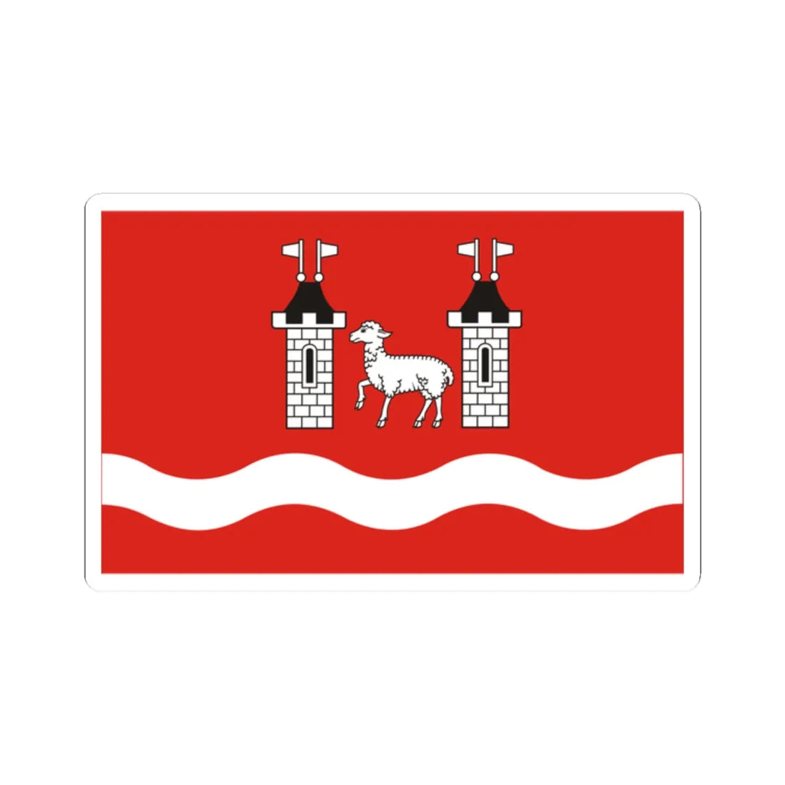 POL powiat piaseczynski flag (Poland) STICKER Vinyl Kiss-Cut Decal 2 Inch White - The Sticker Space