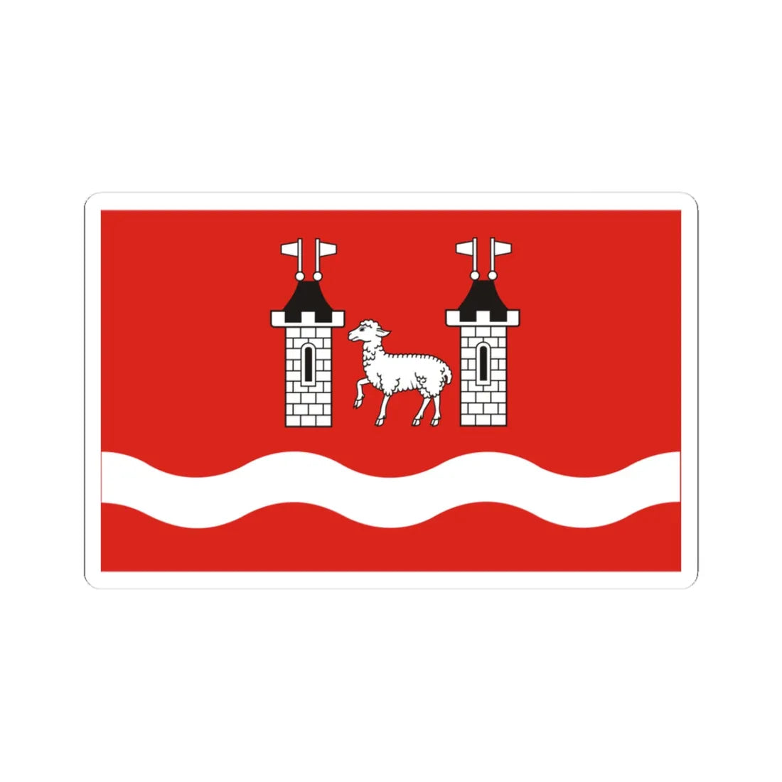 POL powiat piaseczynski flag (Poland) STICKER Vinyl Kiss-Cut Decal 3 Inch White - The Sticker Space