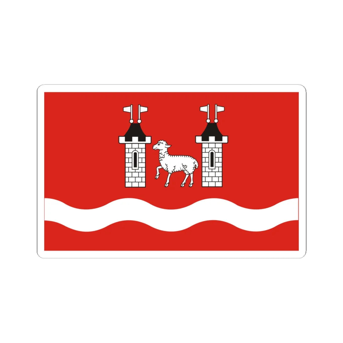 POL powiat piaseczynski flag (Poland) STICKER Vinyl Kiss-Cut Decal 6 Inch White - The Sticker Space