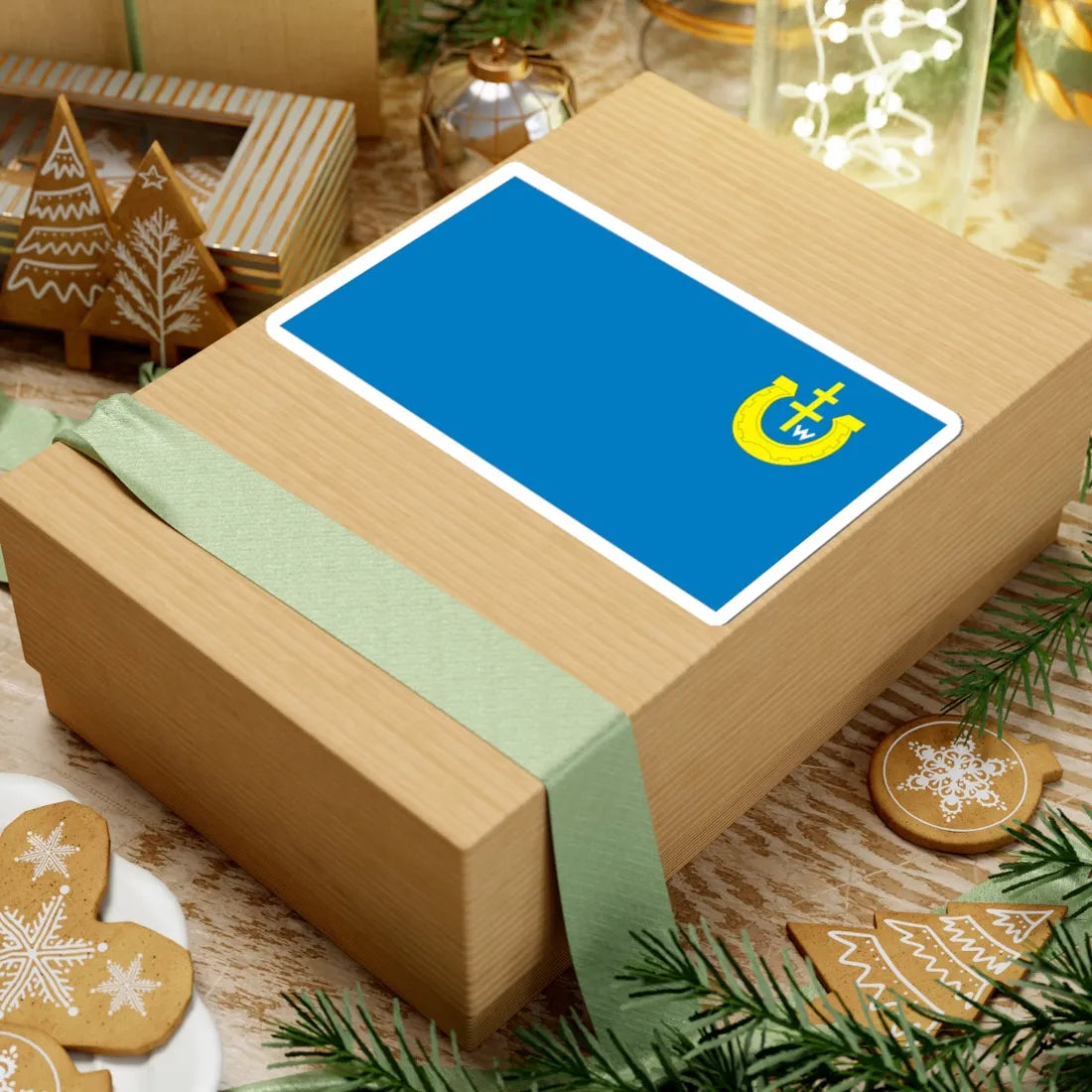 POL powiat pinczowski flag (Poland) STICKER Vinyl Kiss-Cut Decal - The Sticker Space