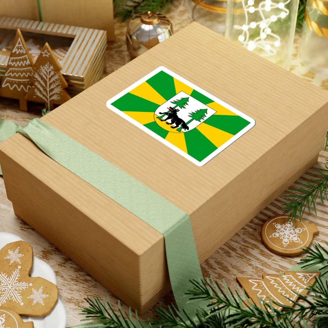 POL powiat piski flag (Poland) STICKER Vinyl Kiss-Cut Decal - The Sticker Space