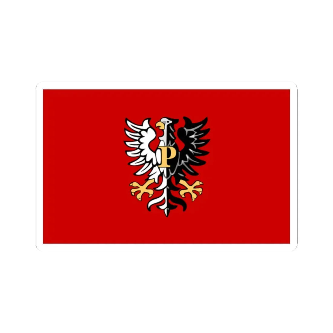 POL powiat płocki flag (Poland) STICKER Vinyl Kiss-Cut Decal 2 Inch White - The Sticker Space